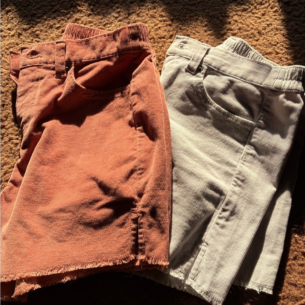 SOLD!   2 pairs of Aerie Corduroy Stretchy High-Rise Shorts. Size XS Casual